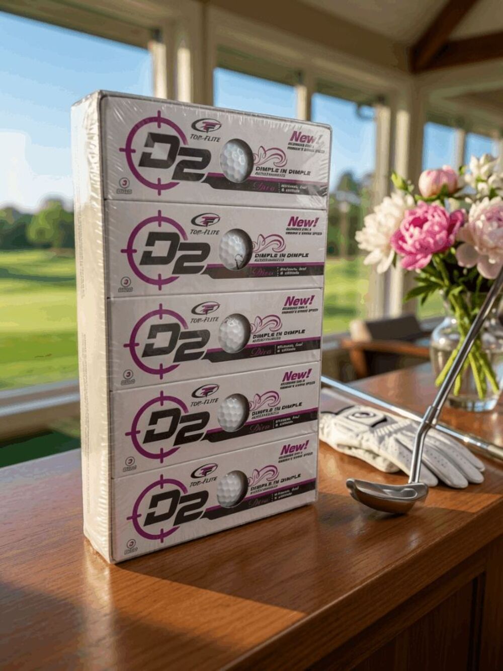 GOLF BALLS D2 Top Flite Brand New Dimple In Dimple 15 Balls Woman's